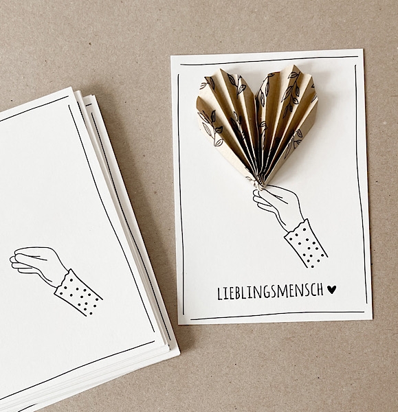 Postkarten / Stempelkarten / Kreativkarten Set (10 Stück Packung) HAND GRUSS