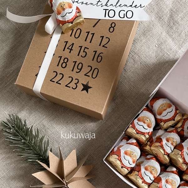 Druckvorlage Download VERPACKUNG Klappbox Adventskalender To Go blanko