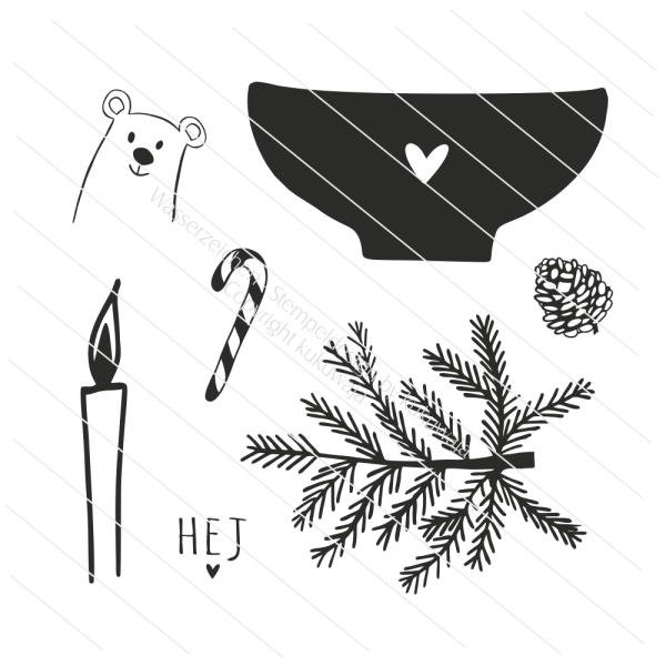 Stempelset / Clearstamp Hallo Winter (7 Stempel)