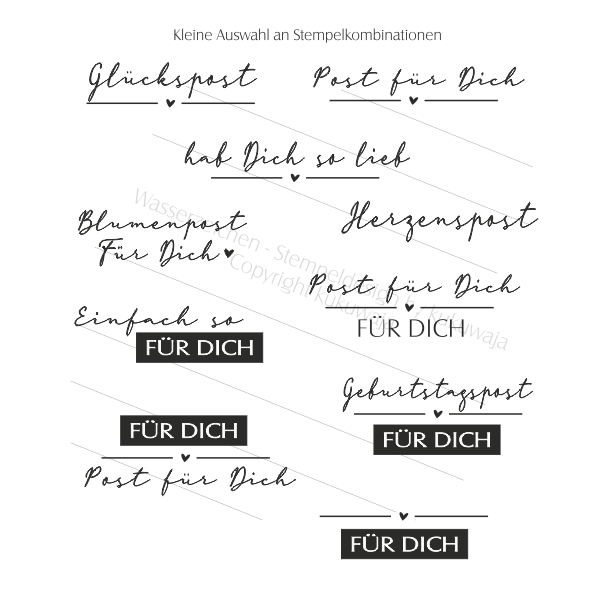 Stempelset / Clearstamp Heartline (12 Stempel)