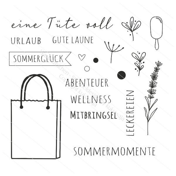 Stempelset / Clearstamp In der Tüte (18 Stempel)