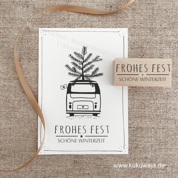 Textstempel Frohes Fest Schöne Winterzeit (2-Zeiler)_