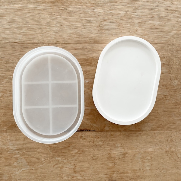 Silikonform Gießform Tablett / Geschenkschale oval (immer wiederverwendbar)